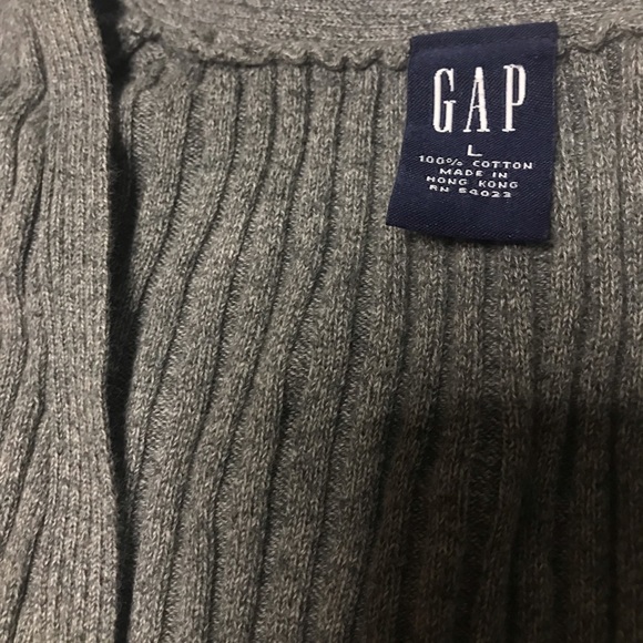 GAP Heather Gray Large Knit Cardigan Sweater with 3 Buttons - Picture 5 of 10